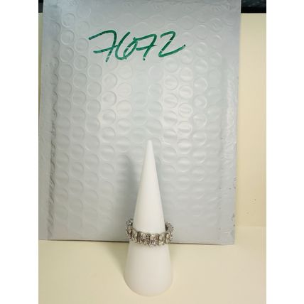 Bomb Party Sz8 Revealed BP Ring Jewelry RBP Full Wrap Colorless Gems Rhodium P