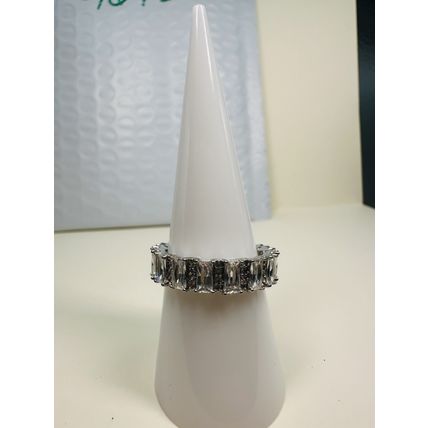 Bomb Party Sz8 Revealed BP Ring Jewelry RBP Full Wrap Colorless Gems Rhodium P