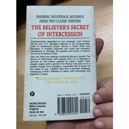 1989 "THE BELIEVER'S SECRET OF INTERCESSION" VINTAGE PAPERBACK BOOK (P2)