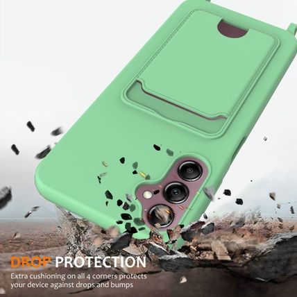 Card Slot Liquid Silicone Crossbody Green Phone Case Cover for Samsung S24 FE