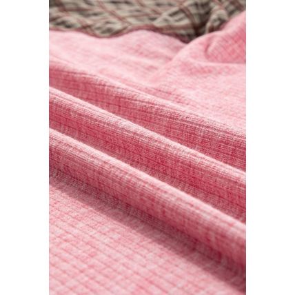 Fushia Mixed Print Patchwork Raglan Ribbed Knit Top