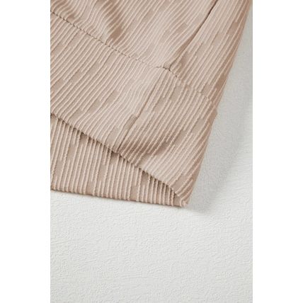Straw Yellow Solid Color Textured Long Sleeve Top