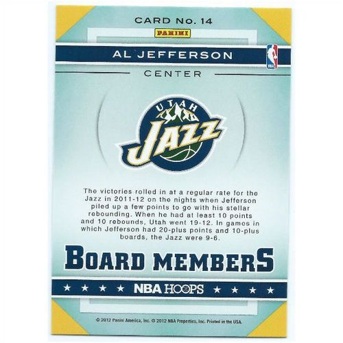 2012-13 Hoops Board Members - #14 - Al Jeffferson
