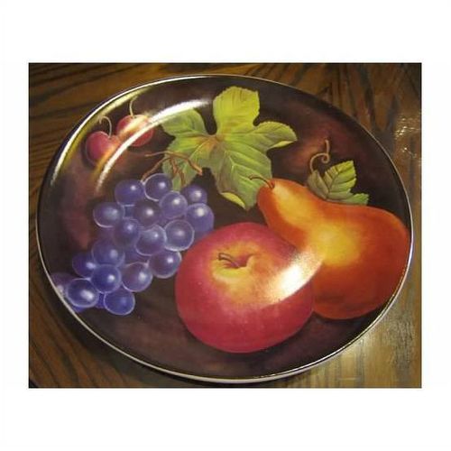 GORGEOUS FURIO EDEN PURPLE GRAPES RED CHERRIES PEAR PORCELAIN SERVING PLATTER