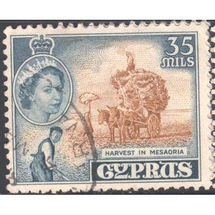 Cyprus 1955 - SG181 - 35m - Harvest in Mesaoria - used