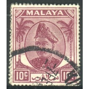 Malaysia (Selangor) 1949 - SG98 - 10c purple - Sultan Salahuddin Abdul Aziz used