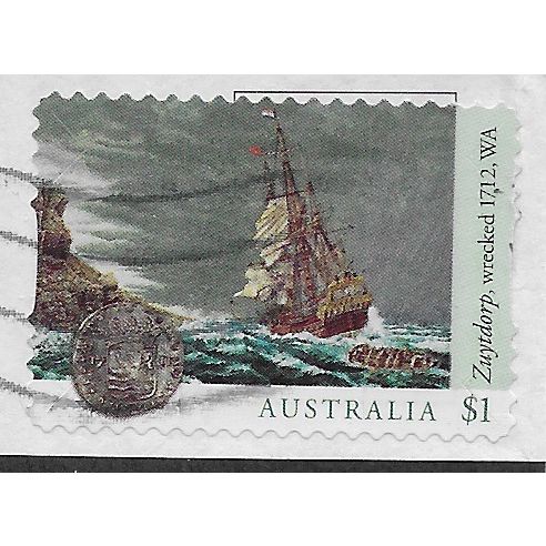 AUS 2017 $1.00 (S/A) 'SHIPWRECKS -ZUYTDORP' ON PAPER FINE USED (EBID25-847)