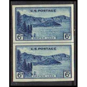 761 6c Crater Lake Very Fine MNH Hor Line Vert Pair Z2612