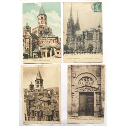 4 vintage French postcards - Clermont Ferrand