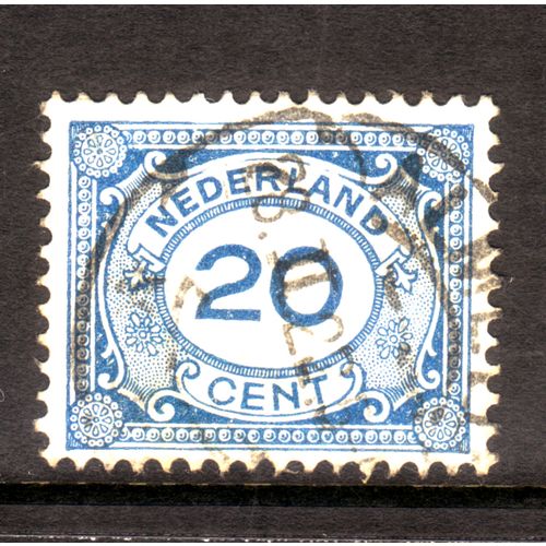 NETHERLANDS 1921 SG 244 20c BLUE FINE USED #6