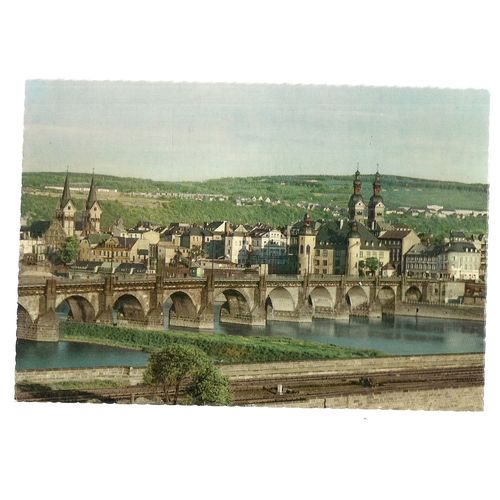 ALTE MOSELBRUCKE, KOBLENZ, GERMANY unused vintage postcard 1962 /