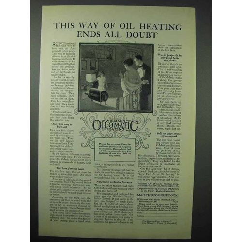 1925 Williams Oil-o-Matic Heating Ad - Ends All Doubt