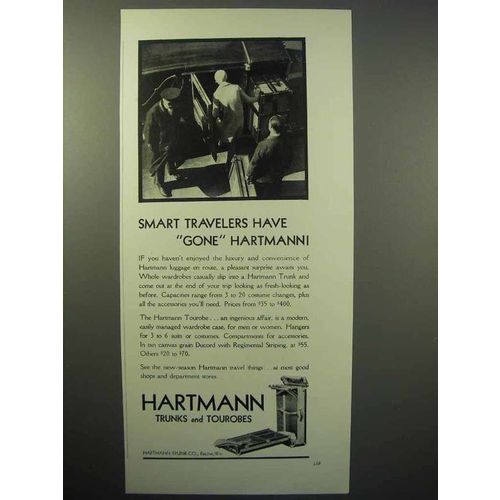 1930 Hartmann Trunks and Tourobes Ad - Smart Travelers