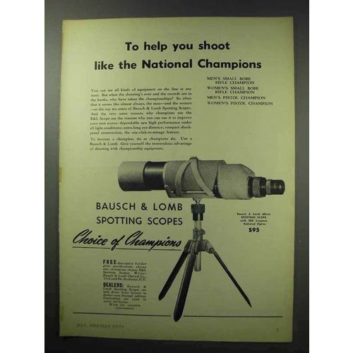 1950 Bausch & Lomb 60mm Spotting Scope Ad - Help Shoot