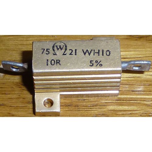 Resistor Wire Wound Panel Mount 10R 5% 15W Aluminium Housed Welwn WH10