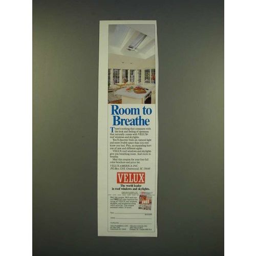 1990 Velux Roof windows and skylights Ad - Room to breathe