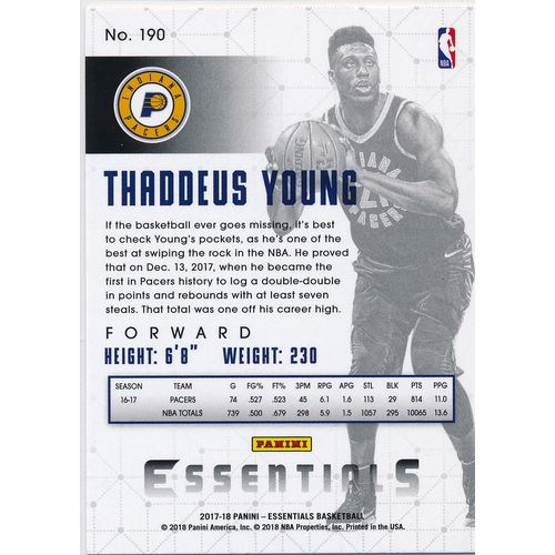 2017-18 Panini Essentials 190 Thaddeus Young Indiana Pacers