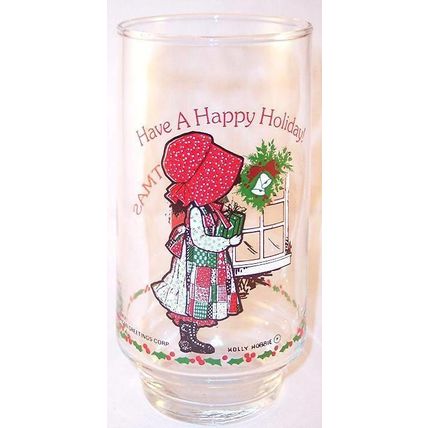 Vintage Coca Cola Holly Hobbie Christmas Glass LE