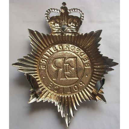 Bedfordshire Police Helmet Plate QE11 Crown