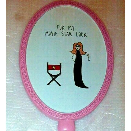 New Pink 'For my movie star look' Jakki Doodles Ladies Hand Mirror