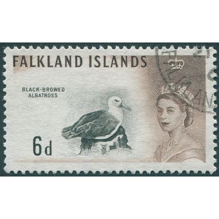 Falkland Islands 1960 6d black & sepia SG 200 used