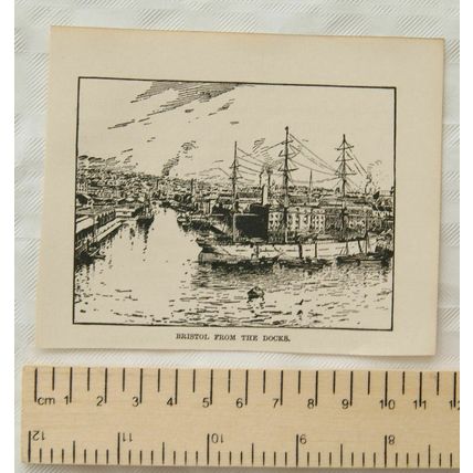 Vintage engraving - Bristol from the Docks