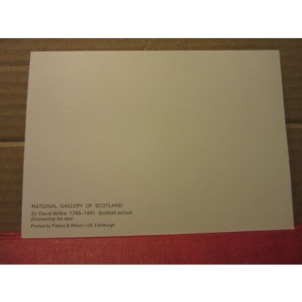 DISTRAINING FOR RENT by Sir D. Wilkie unused postcard National Gallery SCOTLAND/