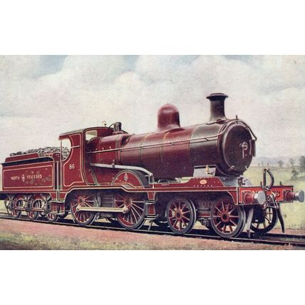 North Staffordshire Railway 4-4-0 No 86 Express Train Postcard