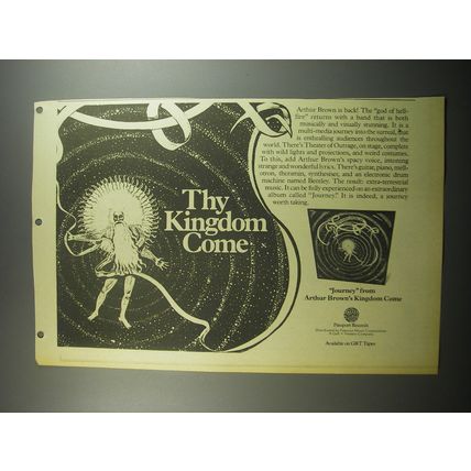 1974 Arthur Brown's Kingdom Come Journey Album Ad - Thy Kingdom Come