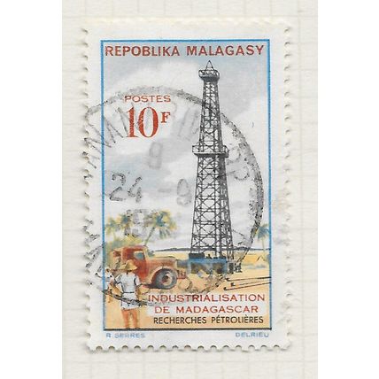 MADAGASCAR 1962 INDUSTRY OIL OILWELL COMMERCE BUSINESS ENERGY USED