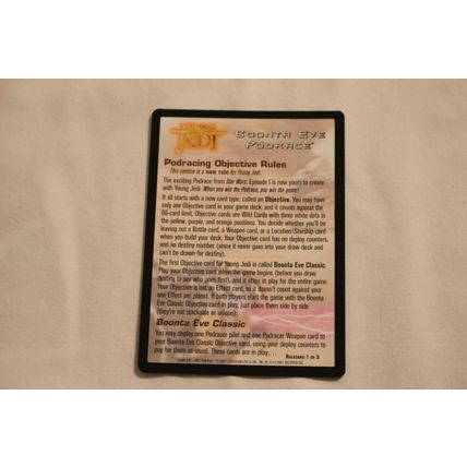 Rollcard 2001 Star Wars Young Jedi Boonta Eve Podrace 1 Of 3
