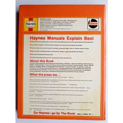 Haynes Owners Workshop Manual for Ford Cortina Mk IV 1600 & 2000 1976 to 1980