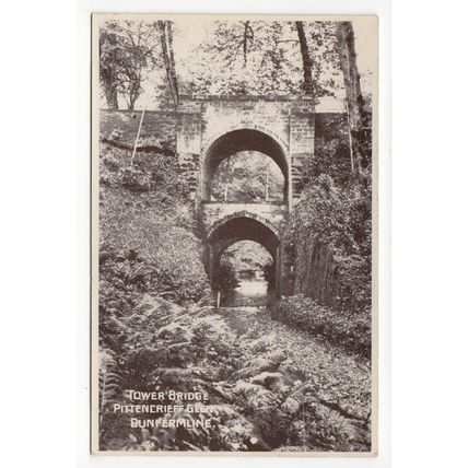 Tower Bridge Pittencrieff Glen Dunfermline Postcard RP Fife Scotland