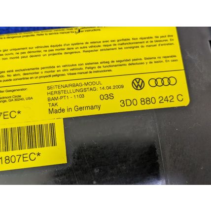 air bag 2010 2011 2012 bentley continental airbag right seat side 3d0880242c