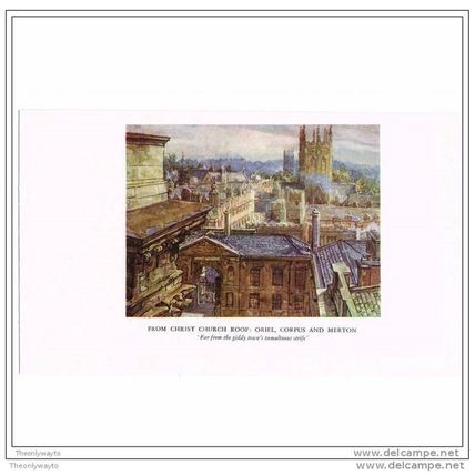 FROM CHRIST CHURCH ROOF: ORIEL, CORPUS & MERTON, BOOK ILLUSTRATION 1949