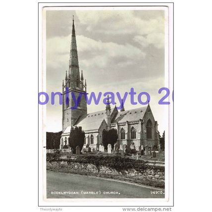 Bodelwyddan (Marble) Church, Denbigshireshire, Wales, 1940/50s?, Postcard