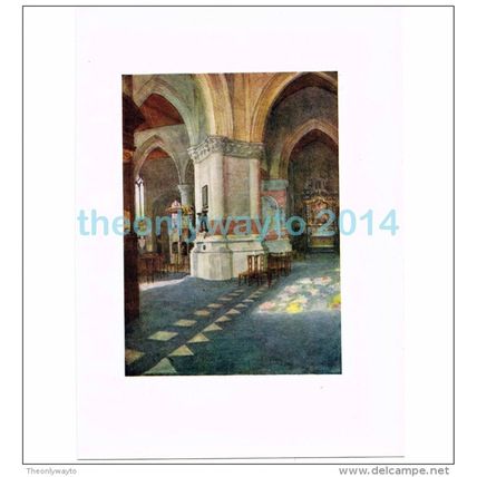 INTERIOR OF CHURCH, NIEUPORT, BELGIUM, BOOK ILLUSTRATION (PRINT), 1908