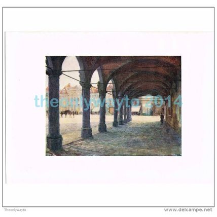 ARCADE UNDER THE NIEUWERK, YPRES, BELGIUM, BOOK ILLUSTRATION (PRINT), 1908
