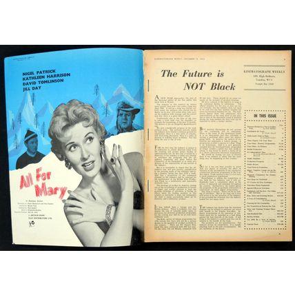 KINE WEEKLY 1955 All For Mary, Film Posters UK MAGAZINE