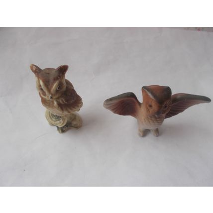 OWL FIGURES X 2 CERAMIC (14/01)