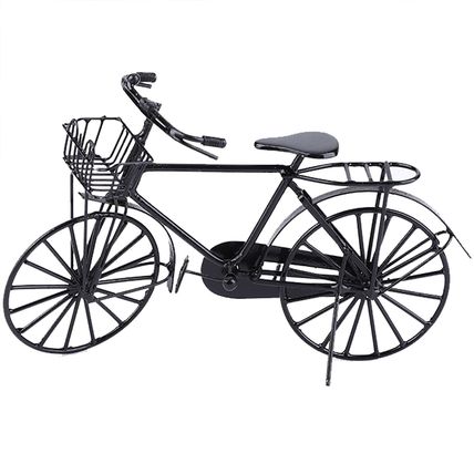1:12 Miniature Metal Bike – Dollhouse Bicycle Decoration Accessory with Movable