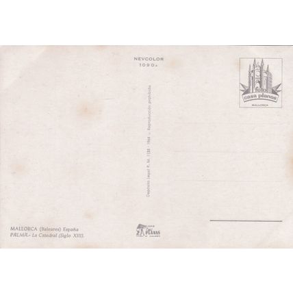 Palma Catedral Mallorca Spain Postcard unused creased