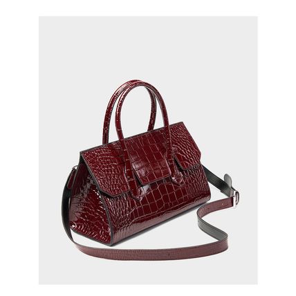 Genuine Leather Women Tote Bag Shoulder Bag Red