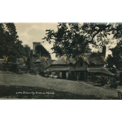 Selworthy Green & Church, Near Minehead, Sweetman Domino RP Postcard, 1936