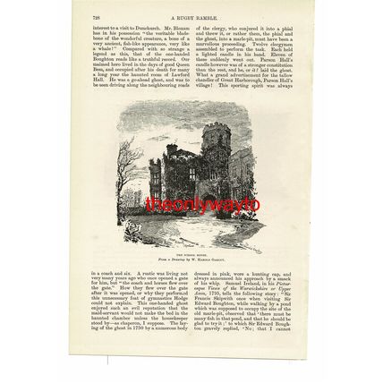 School House, Rugby (Catesby's House Ashby..., Reverse, Book Illustration, 1887
