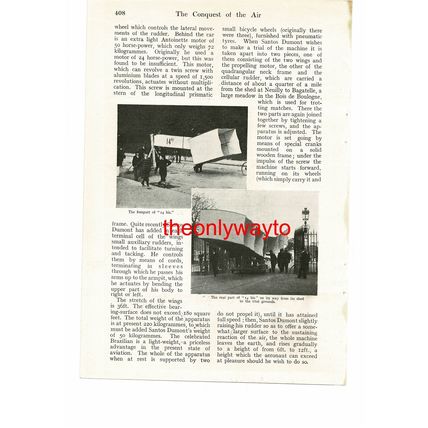Early French? Aeroplanes, 4 Pics Front & Back, Book Illustration (Print), c1906