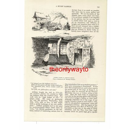 School House, Rugby (Catesby's House Ashby..., Reverse, Book Illustration, 1887