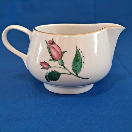 Vintage Easterling RADIANCE CREAMER Pink Rose 12oz Gold Trim Bavaria Germany