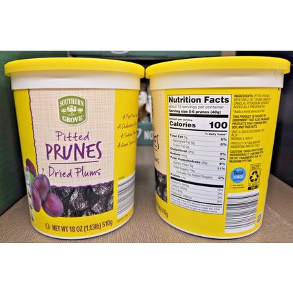 Southern Grove Pitted Prunes Dried Plums 18oz 510g (2 Jars)