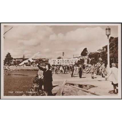 The Front, Torquay, Devon, 1949 - RA Series RP Postcard